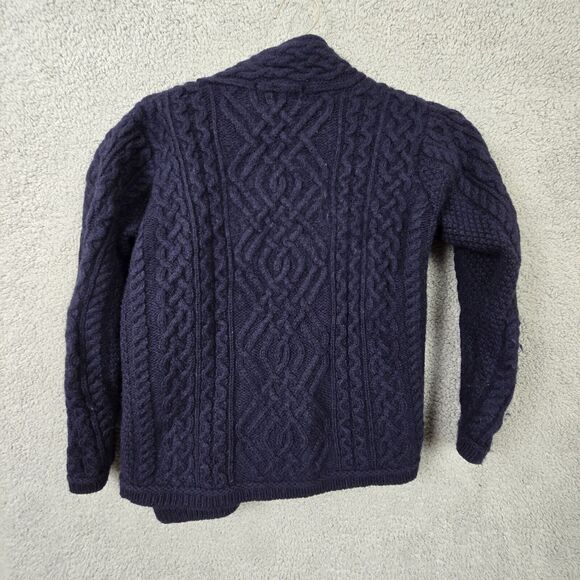 Aran Crafts Merino Wool Zip Front Wmns Sz S Sweater Chunky Cable Fisherman Knit - Picture 2 of 6